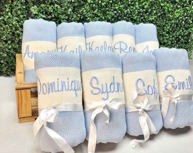 Personalized Beach Towel, Personalized Gift, Bachelorette Party, Bridesmaid Gifts, Party Favor, Gift for Her, Wedding Gift, Birthday Gifts