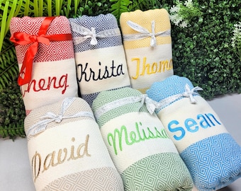Personalized Beach Towel, Personalized Gift, Bachelorette Party, Bridesmaid Gifts, Wedding Favors, Party Favor, Gift for Her, Wedding Gifts