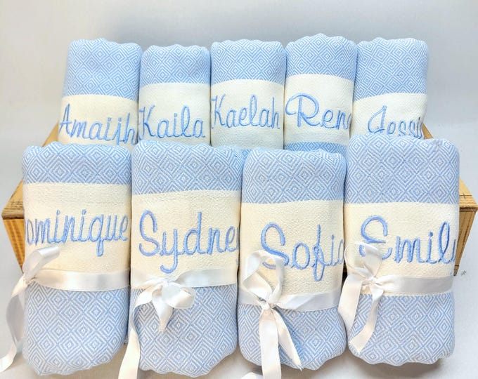 Personalized Gift, Personalized Turkish Beach Towel, Bridesmaid Gifts, Bachelorette Party,Home Gift,Gift For Her,Gift Under 20, Wedding Gift
