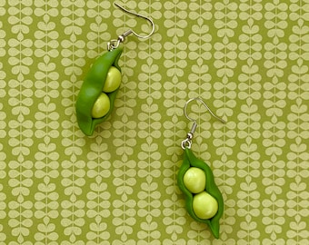 Polymer Clay Pea Pod Earrings