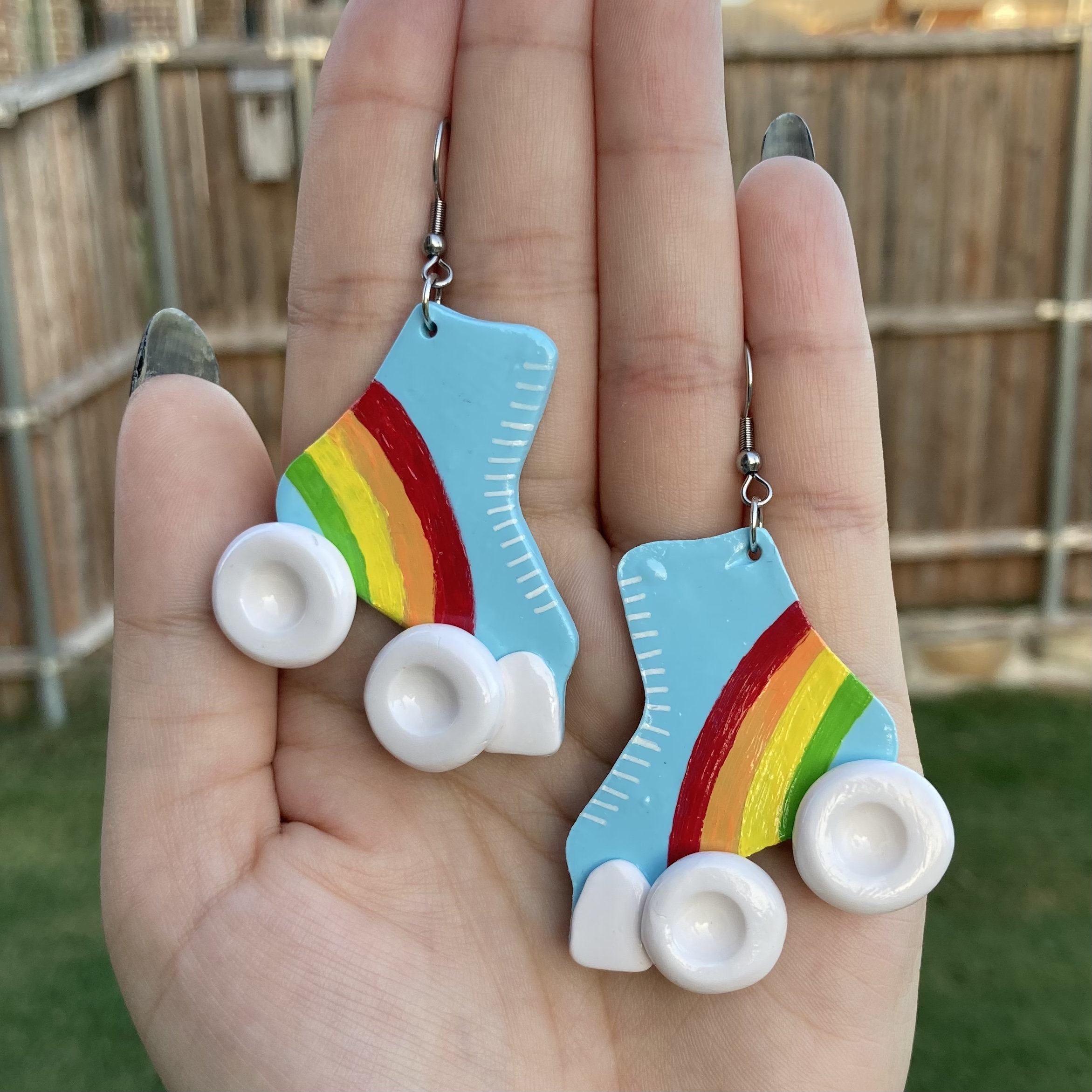 Polymer Clay Roller Skate Earrings Etsy