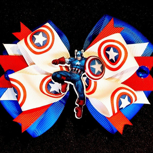 Captain America Bow -  Marvel - Classic Captain America - Marvel Universe - Retro Comic - Captain Rogers - Captain America Shield - Shield