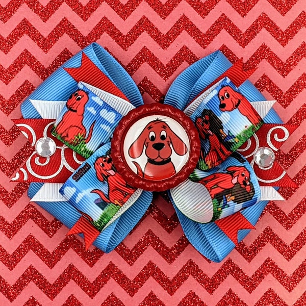 Clifford the Big Red Dog Bow - Clifford the Big Red Dog - Clifford Birthday - Clifford - Magic Dog - Rescue Dog - Clifford Bow - Clifford