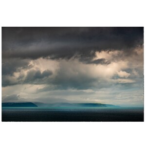 Towards Fowey from Mevagissey, Cornwall, seascape, fine art photo, wall art, travel photography, landscape photo, dramatic clouds