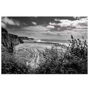 Heritage Coast from Dunraven, South Wales, fine art print, B&W photo, seascape, beach views, landscape photo, wall art