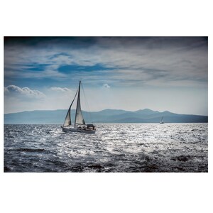 Yacht sailing off Hvar Island, Dalmation Coast, Croatia, fine art print, travel photography, seascape, sailing boat