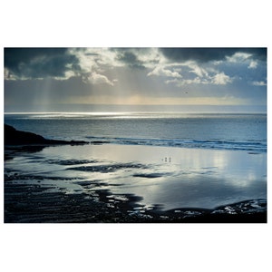 Dog walkers on Southerndown Beach, Dunraven Bay, Heritage Coast, South Wales, landscape print, fine art print, beach photo, wall art