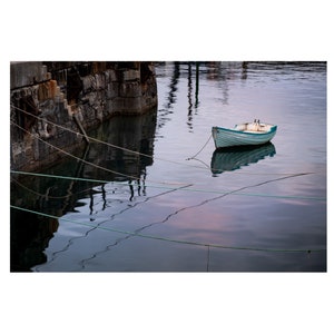 Canot, Mevagissey Harbour, Cornouailles, Angleterre, impression d&#39;art, paysage marin, photographie de paysage, art mural