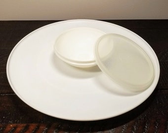 Tupperware Millionaire Line Dip-N-Serve, Vintage Tupperware Serving Tray with Bowl and Lid