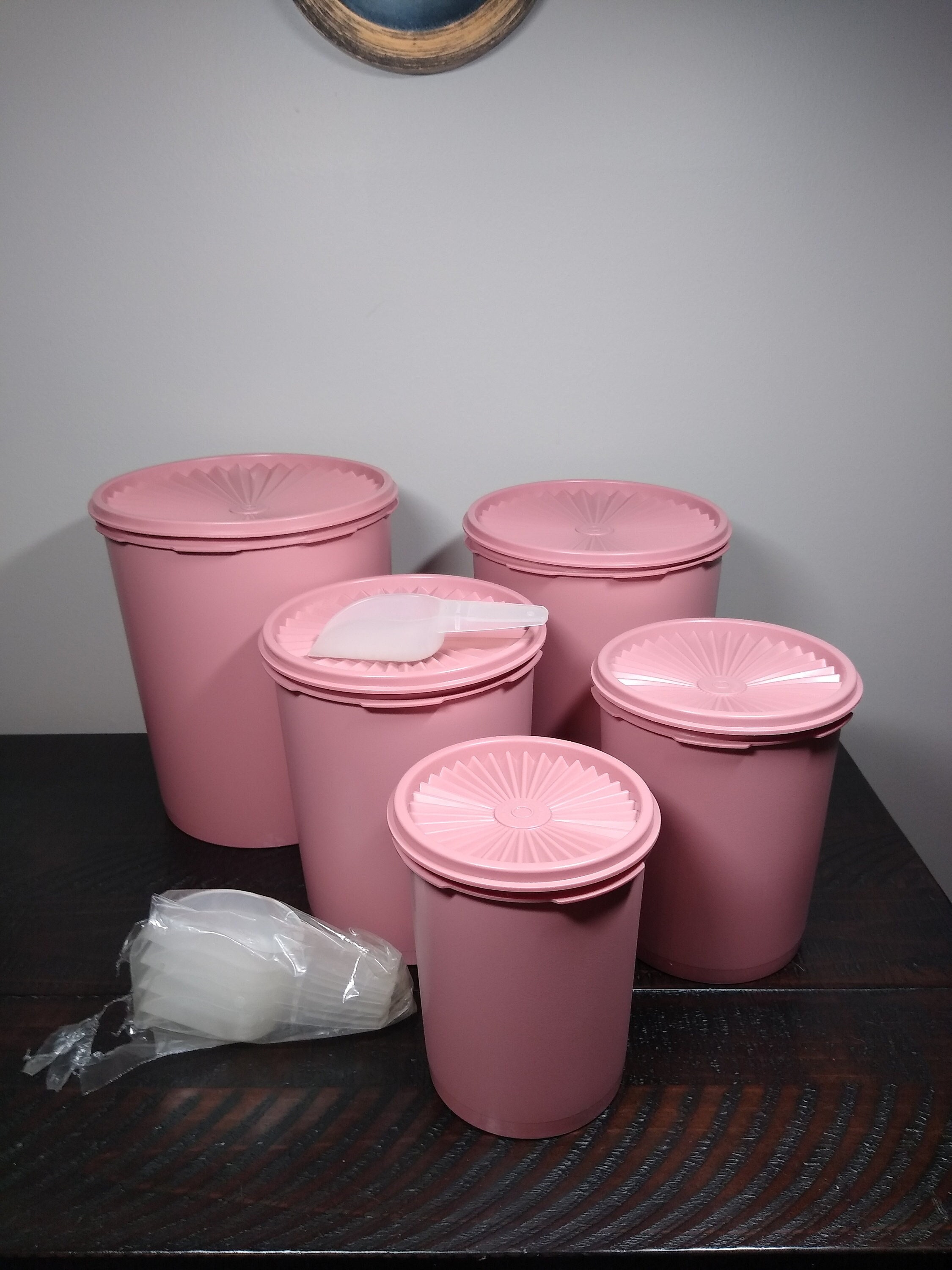 pink tupperware canister set - household items - by owner