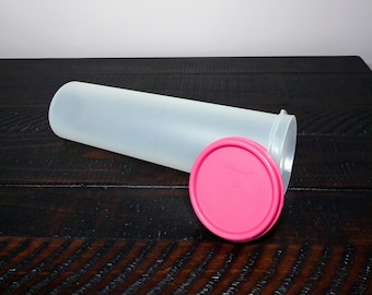 Tupperware Modular Mates Spaghetti Keeper with Dark Pink Lid, Vintage Pasta Keeper