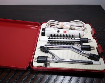 Conair Curling Iron Set Made for Montgomery Ward, 4 Piece Set, Original Box, Vintage Hair Styling Set