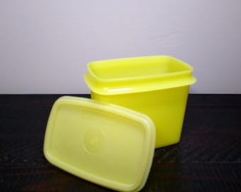 Yellow Tupperware Shelf Saver, Vintage Tupperware Container with Lid