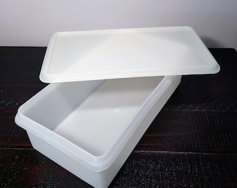 Large Tupperware Container, Vintage Rectangular Food Storage Container