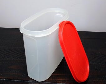 Tupperware Modular Mates #3 Container, Vintage Container with Red Lid