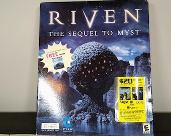 Riven The Sequel to Myst, Unopened PC/Mac Video Game, Includes Original Myst Game, Vintage Computer Game