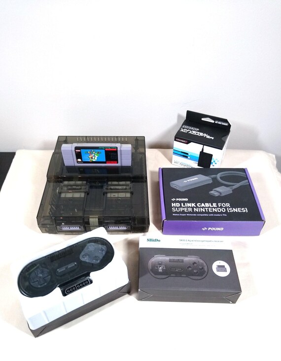 Super Nintendo SNES Console With New Shell 2 New Wireless Controllers Super Mario World New HDMI Converter and New Power Supply. 1311 Etsy Canada