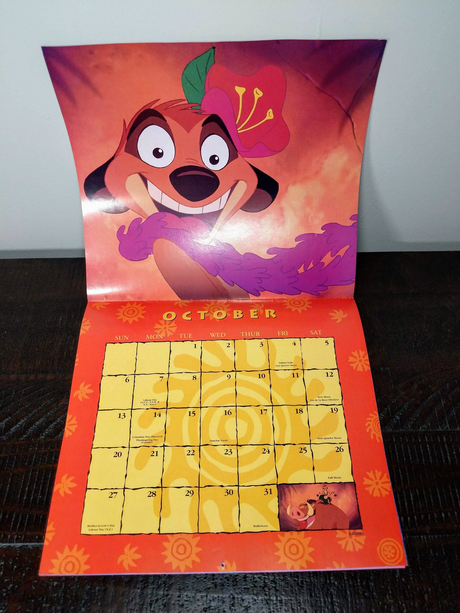 Disney's The Lion King 1996 Calendar Etsy