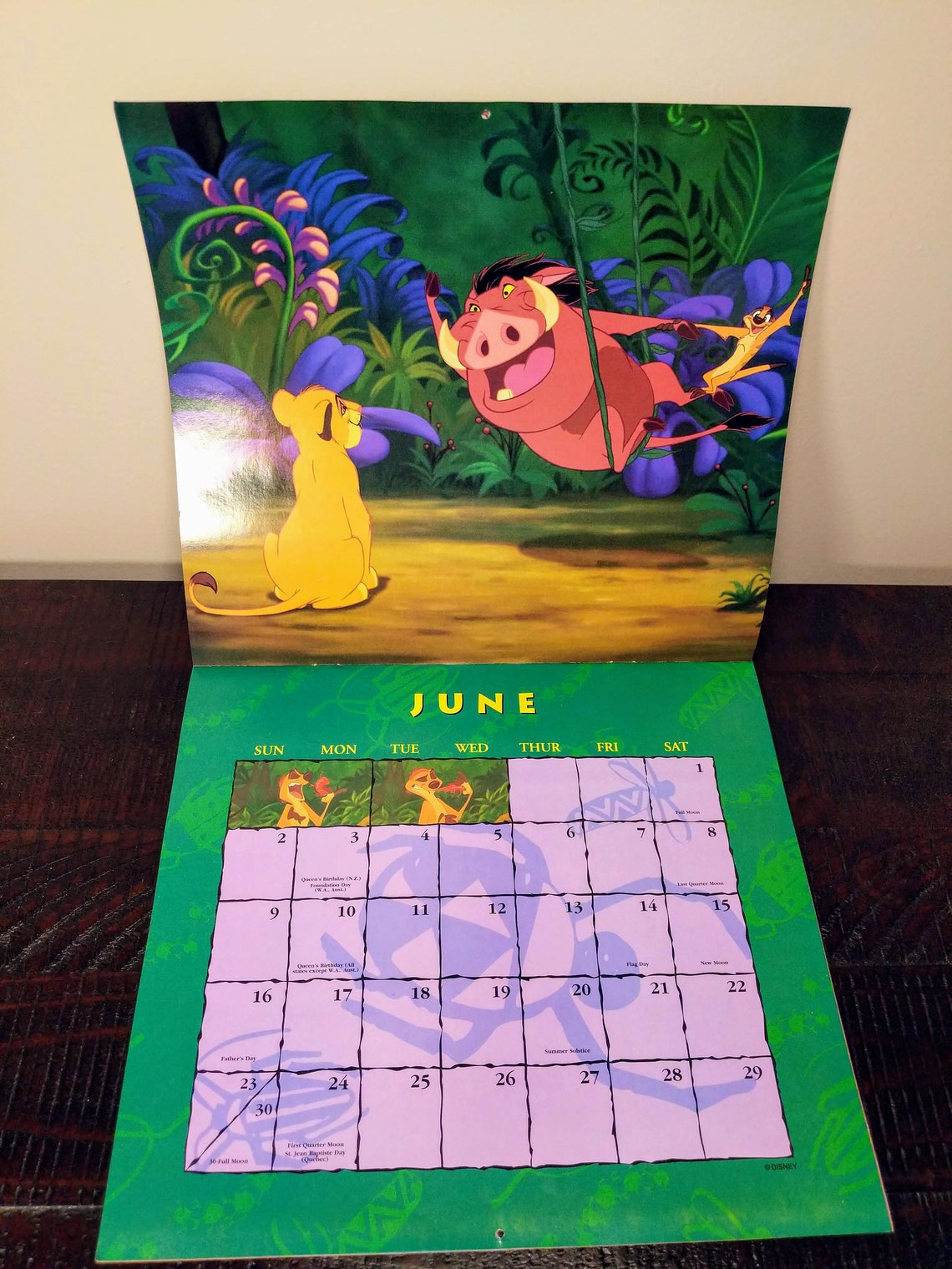 Disney's The Lion King 1996 Calendar Etsy