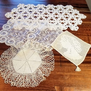 Vintage Doilies and Table Runners, Sold Separately