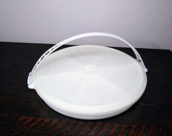 Large Tupperware Party Susan, Vintage Cariolier with Tupper Seal Lid, Serving Tray
