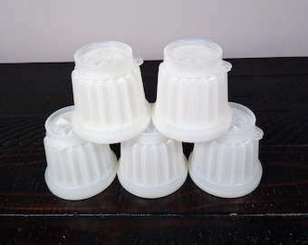 Set of 5 Tupperware Jel-ette Gelatin Molds, Vintage Individual Tupperware Jell-o Molds