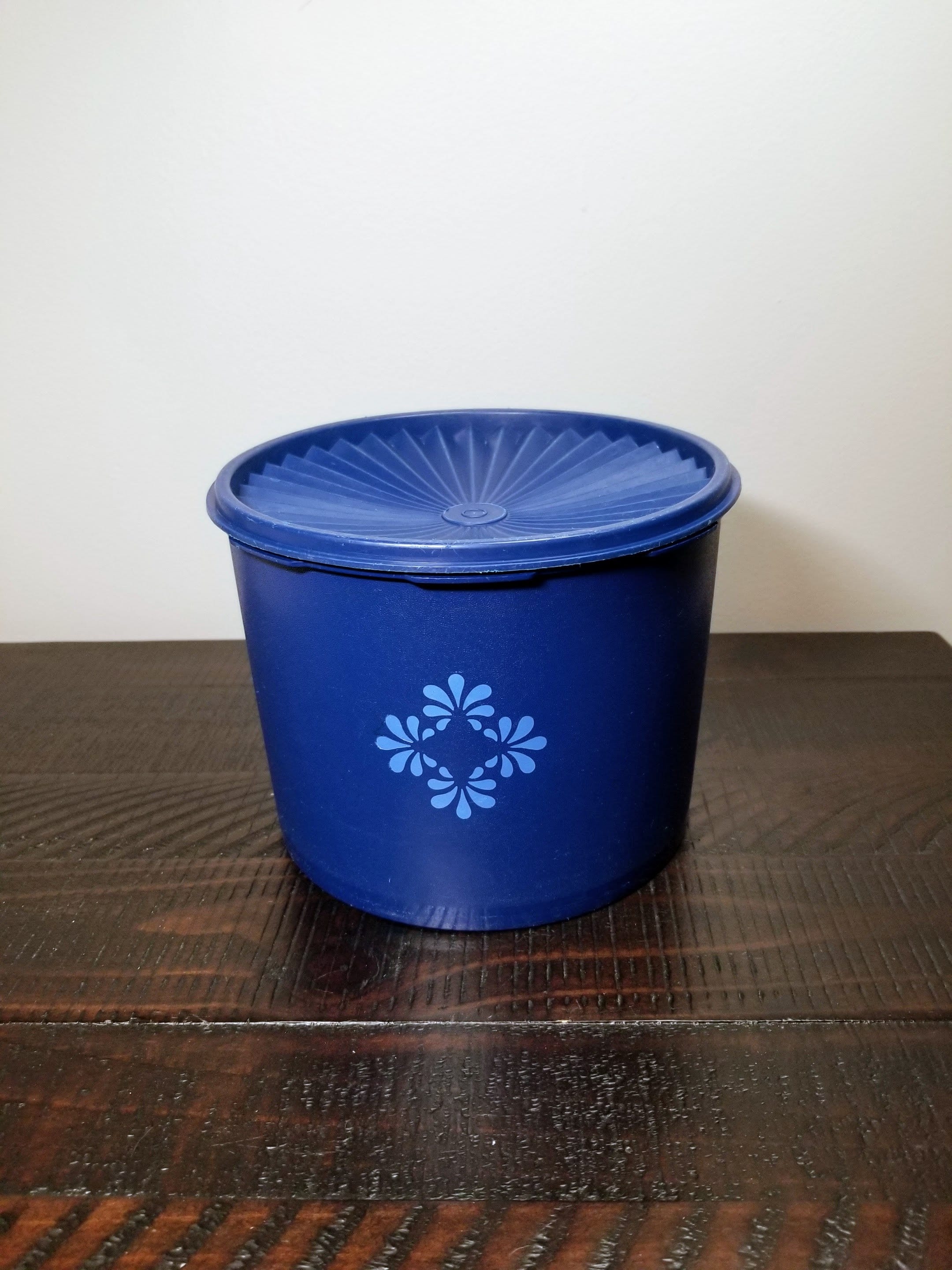 Tupperware Servalier One Touch Cookie Canister Spa Blue New