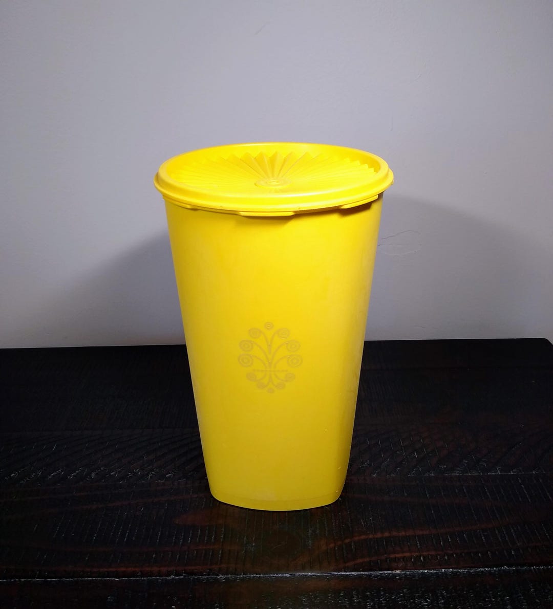 Tall Tupperware Servalier Canister, Vintage Yellow Tupperware Container ...