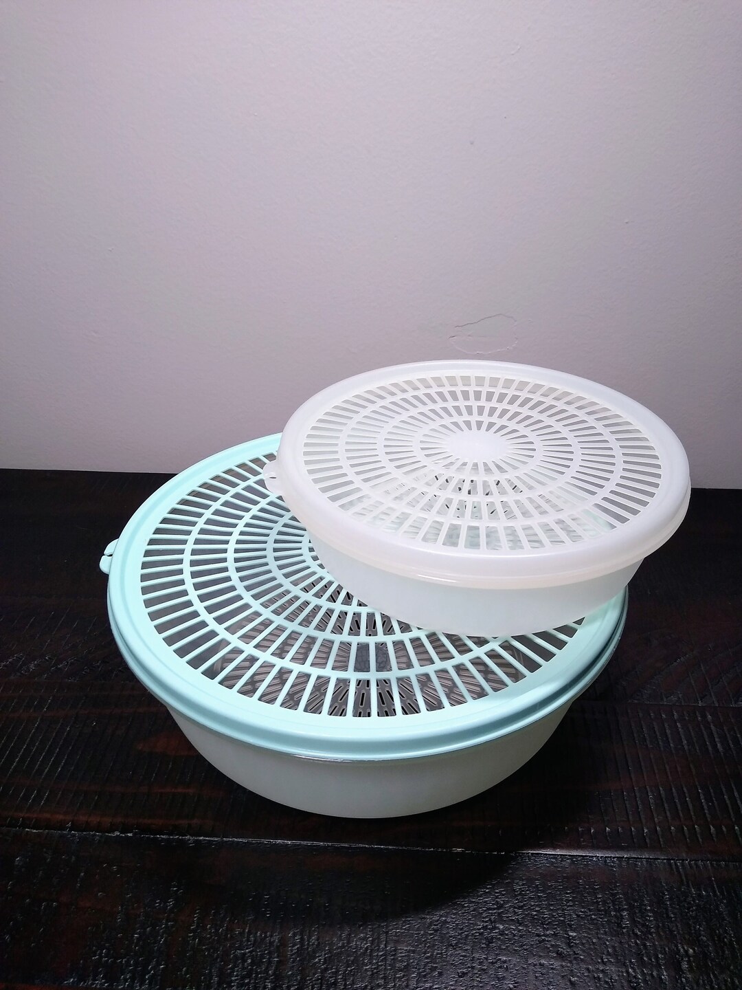 Pair of Vintage Tupperware Strainers With Flow Through Lids Etsy