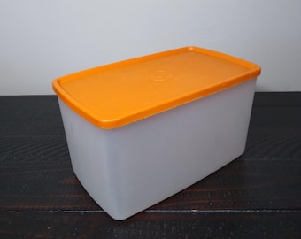 Large Tupperware Pac-N-Store Container with Orange Lid