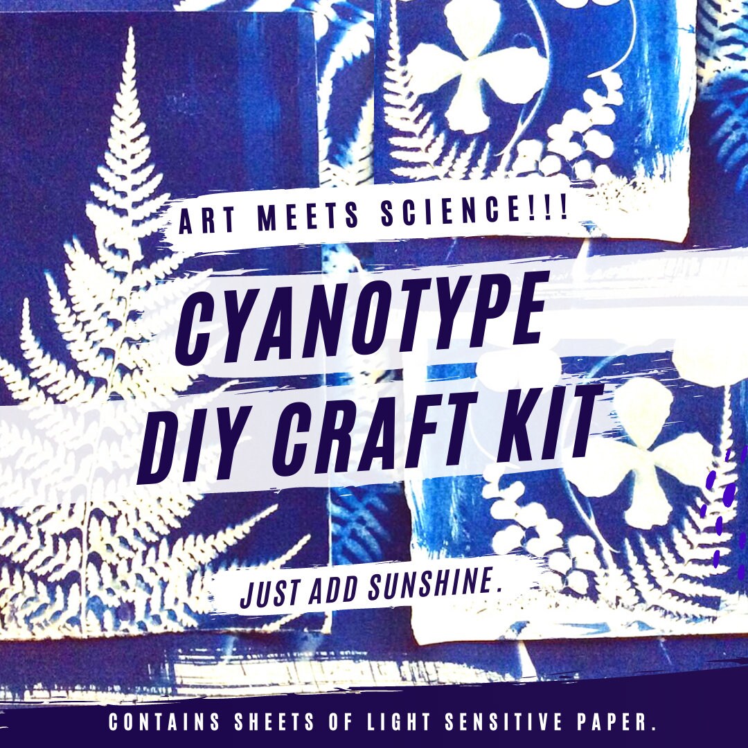 Cyanotype Paper , Neon , Craft Kit , DIY Sun Printing Kit , 8 Sheets,  Cyanotype Kit 