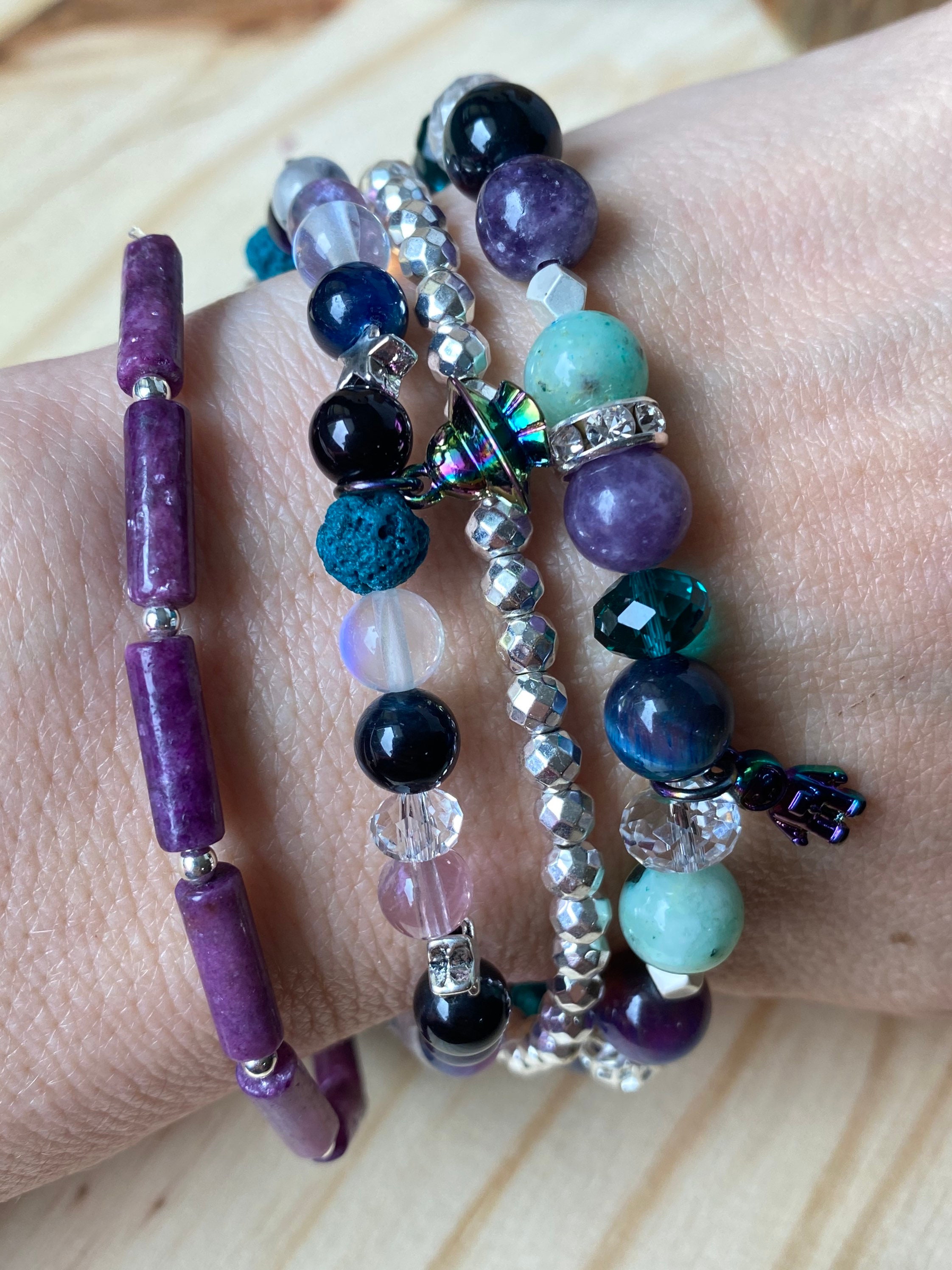 Crystal Bead Bracelet Healing Bracelet Reiki Healing Energy Etsy