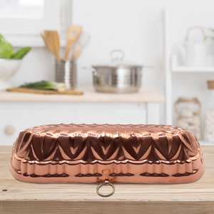 Molde de pan de cobre Molde de gelatina de cobre vintage Molde de pan de cobre Molde de pudín de cobre Moldes para hornear Cocina Colgante de pared
