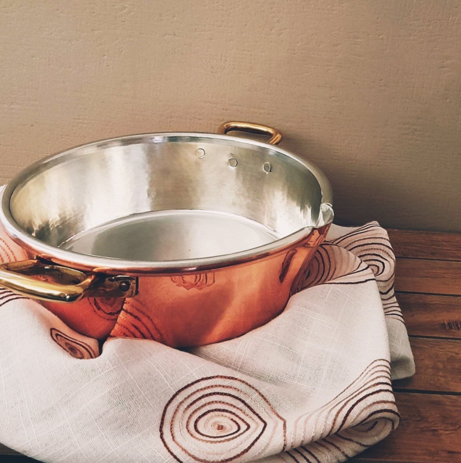 Italian Risotto Pan Pure Copper Cooking Pan With Tin Lining 10 Etsy