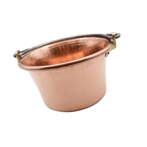 Handcrafted Copper Pot with wrought iron handle 25 cm diameter Copper Pot Copper Cauldron for &#39;polenta&#39; Handmade Vintage Copper Pot Polenta