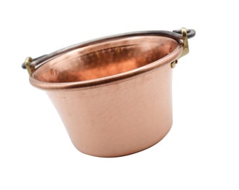 Handcrafted Copper Pot with wrought iron handle 27 cm diameter Copper Pot Copper Cauldron for 'polenta' Handmade Vintage Copper Pot Polenta