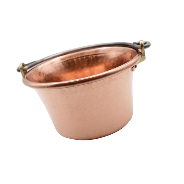 Handcrafted Copper Pot with wrought iron handle 27 cm diameter Copper Pot Copper Cauldron for 'polenta' Handmade Vintage Copper Pot Polenta