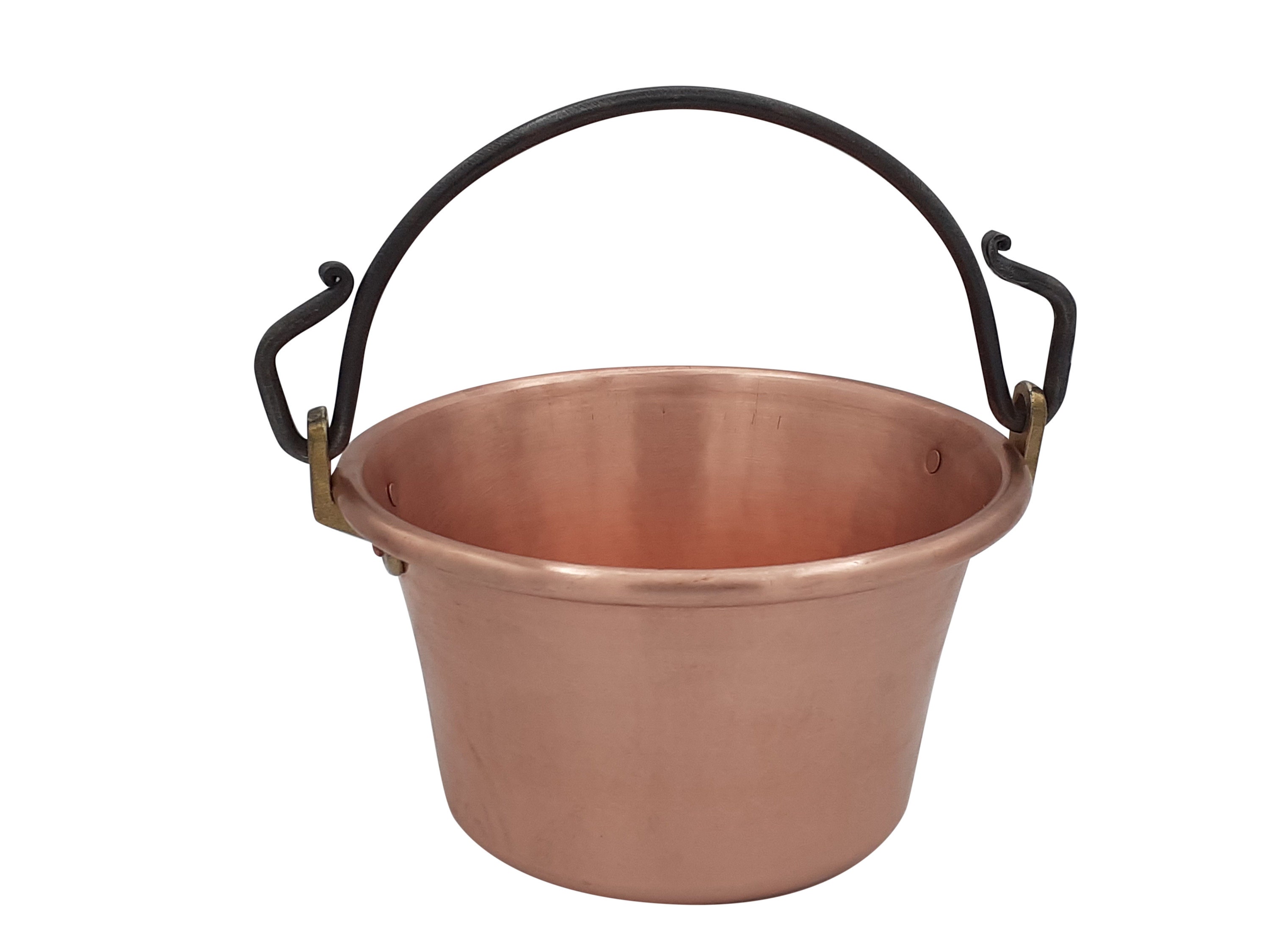 Handcrafted Copper Pot With Wrought Iron Handle 27 Cm Diameter Copper