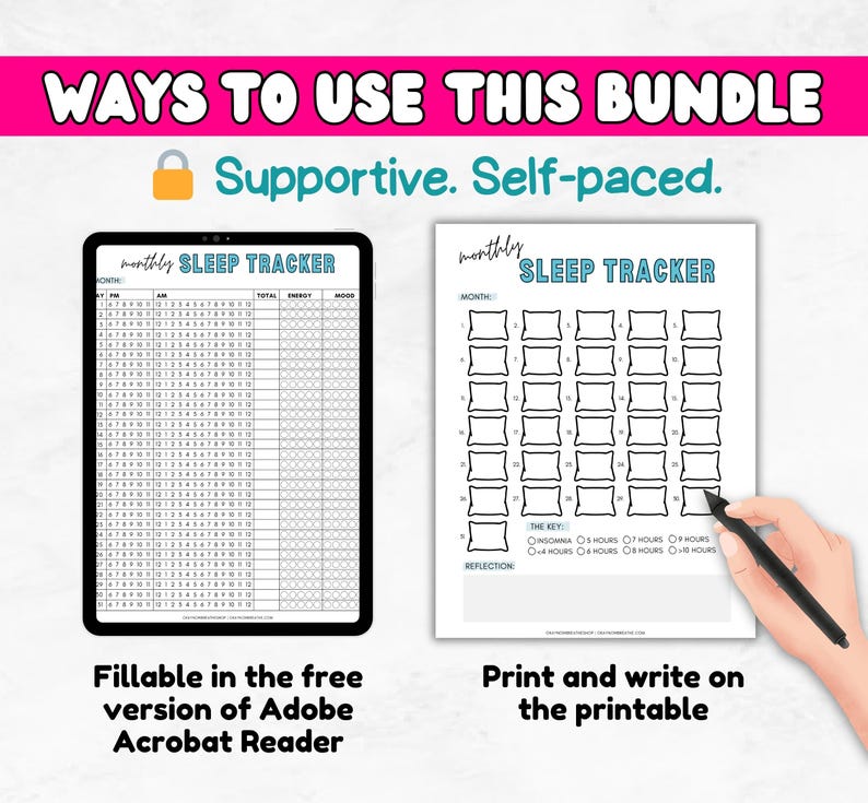 Sleep & Dream Tracker Printable | Sleeping Log + Sleep Habit Tracker | Dream Journal | Bedtime Routine | Sleep Hygiene + Insomnia image 7