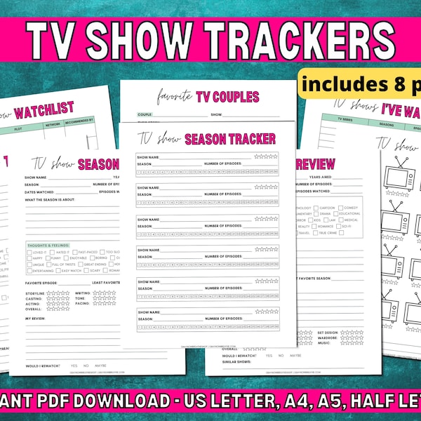 TV Show Tracker | Episode Tracker | TV Lover | TV Series Planner | Tv Journal | Streaming Services | Entertainment Tracker | Television