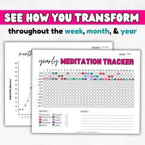 Meditation Tracker Printable | Daily Meditation Journal | Meditating Log | Meditate + Mindfulness | Stress Relief | Chakras | Mantra Tools image 7