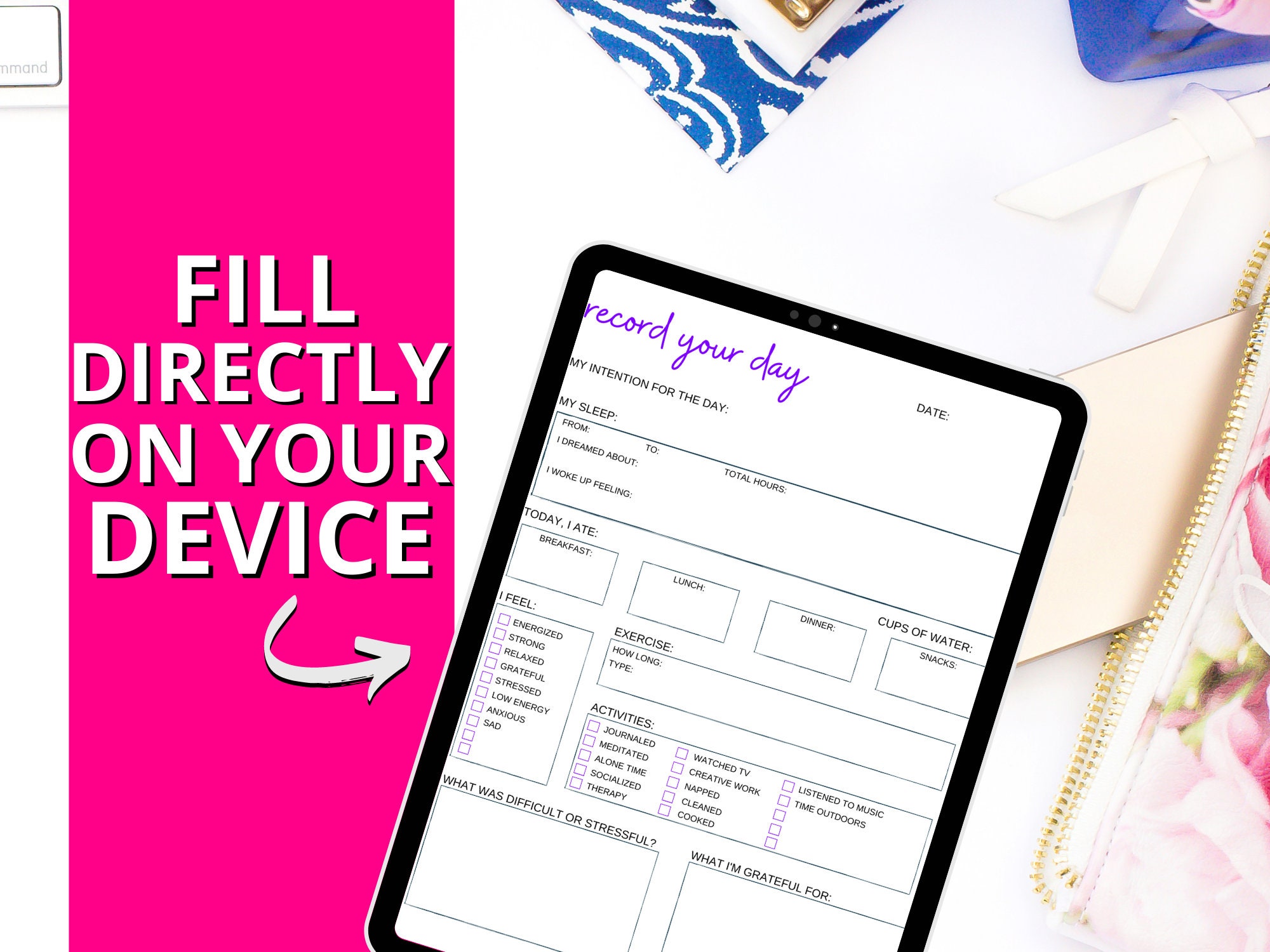Daily Reflection Printable | Mindset + Gratitude Journal | Instant ...