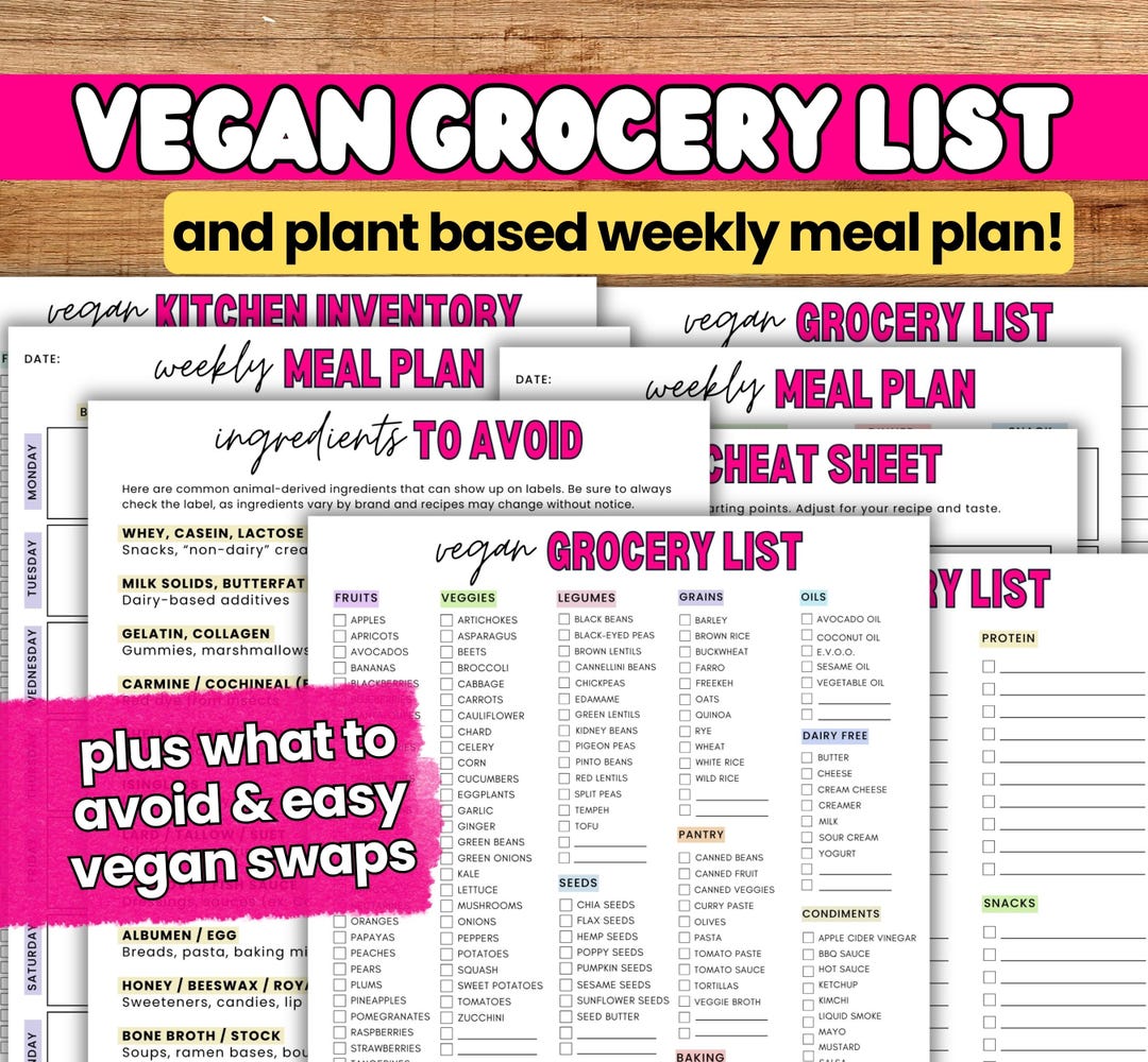 Vegan Grocery List & Meal Planner | Plant Based Shopping + Kitchen ...