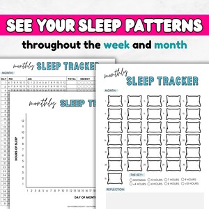 Sleep & Dream Tracker Printable | Sleeping Log + Sleep Habit Tracker | Dream Journal | Bedtime Routine | Sleep Hygiene + Insomnia image 2