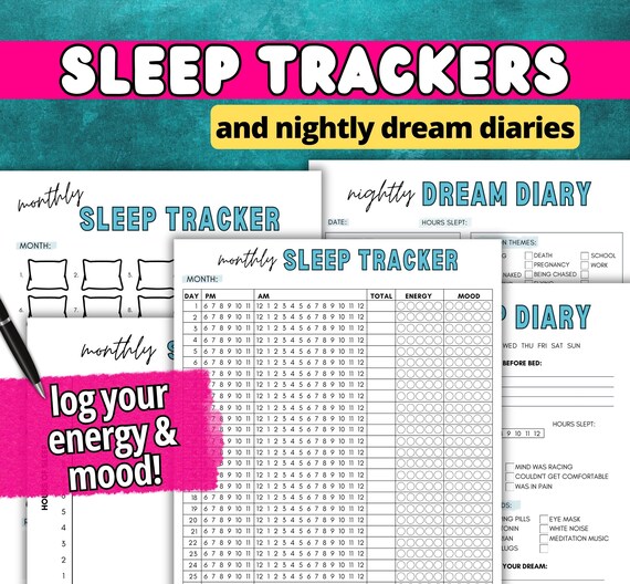 Sleep & Dream Tracker Printable | Sleeping Log + Sleep Habit Tracker | Dream Journal | Bedtime Routine | Sleep Hygiene + Insomnia