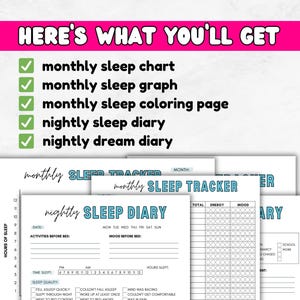 Sleep & Dream Tracker Printable | Sleeping Log + Sleep Habit Tracker | Dream Journal | Bedtime Routine | Sleep Hygiene + Insomnia image 4