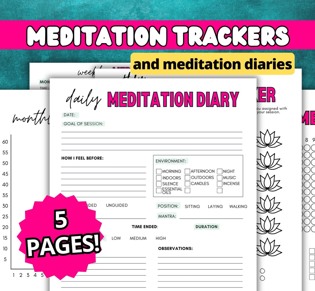 Meditation Tracker Printable | Daily Meditation Journal | Meditating Log | Meditate ...