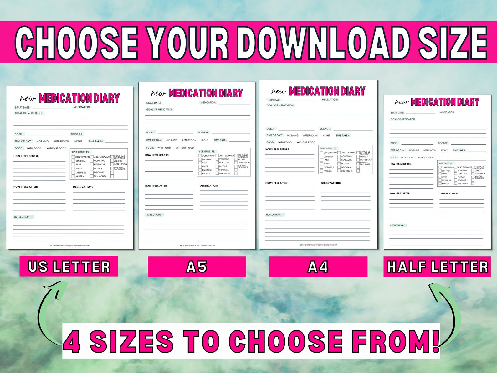 Medication List + Tracker | Printable Medication Log | Daily Medication Journal | Symptom Chart ...