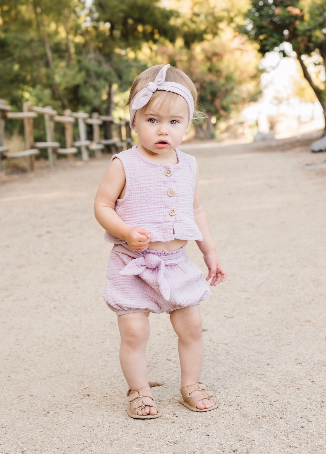 Muslin Baby Girl Top and Bloomers Ans Headband Toddler Clothes Etsy