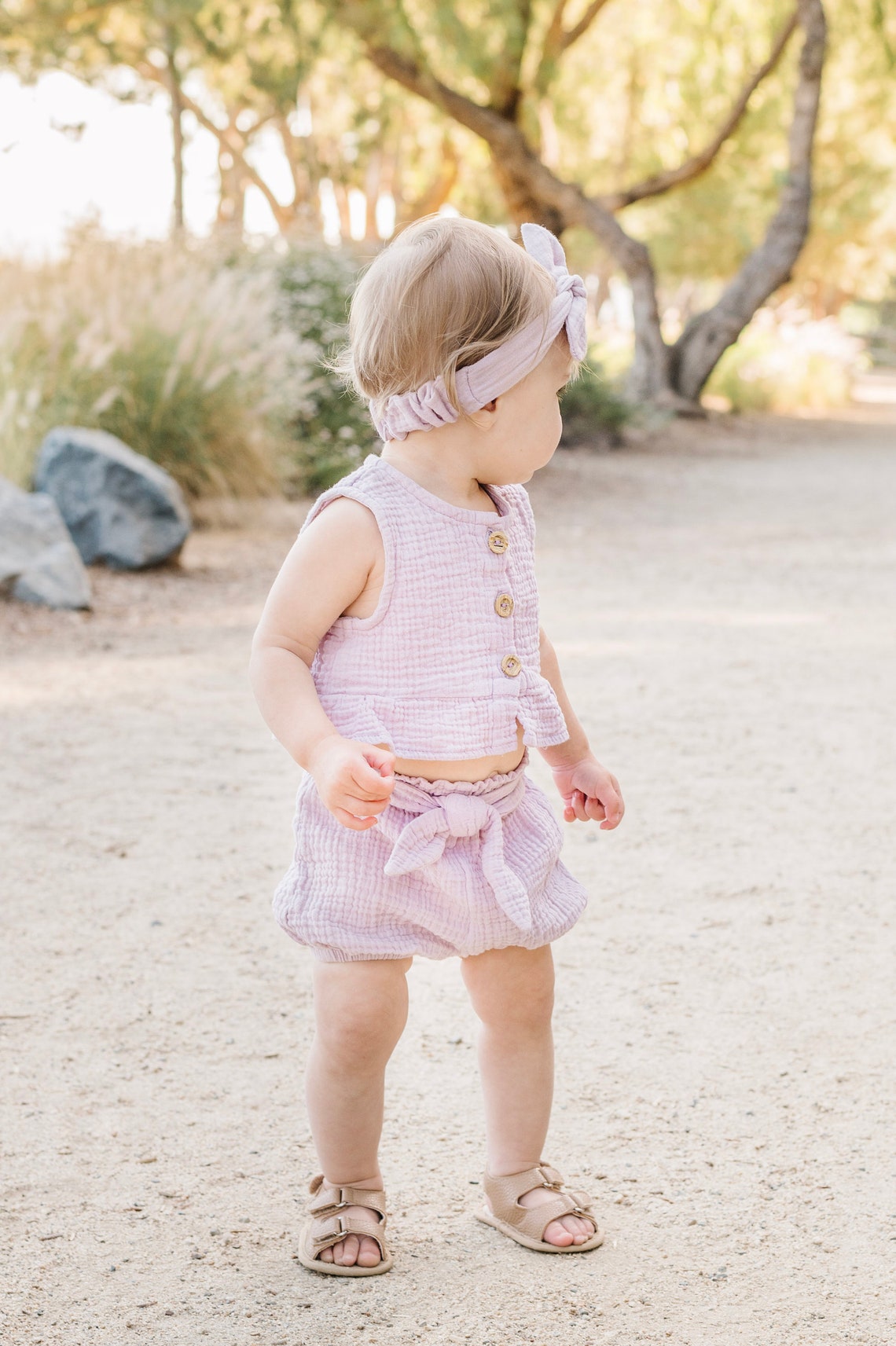 Muslin Baby Girl Top and Bloomers Ans Headband Toddler Clothes Etsy